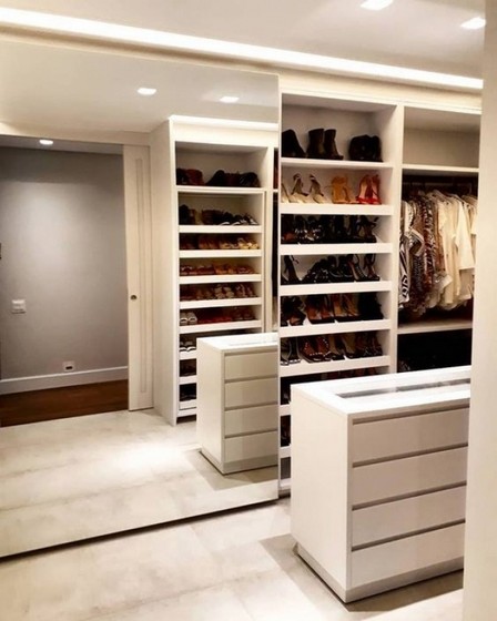 Closet Planejado com Sapateira Preço Guarulhos - Closet Planejado com Espelho